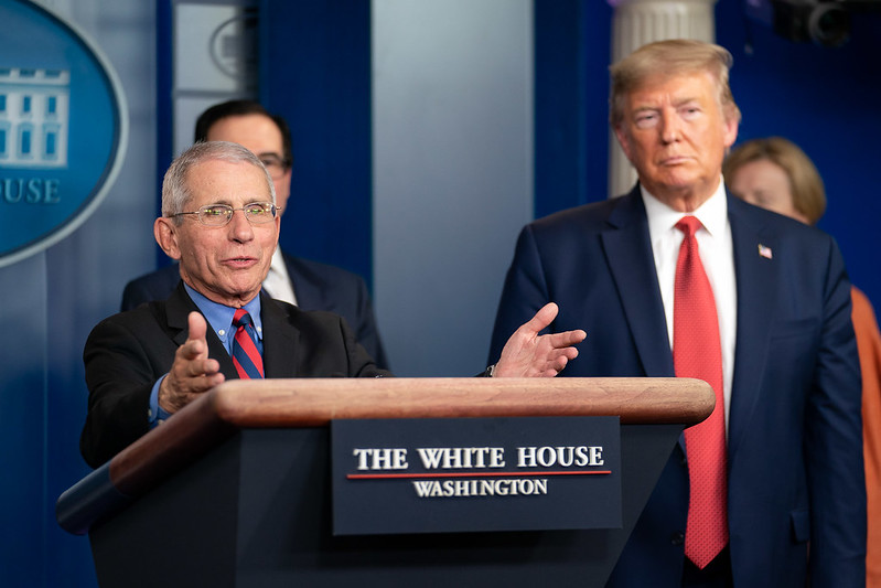 Dr. Fauci gives a press briefing at the White House